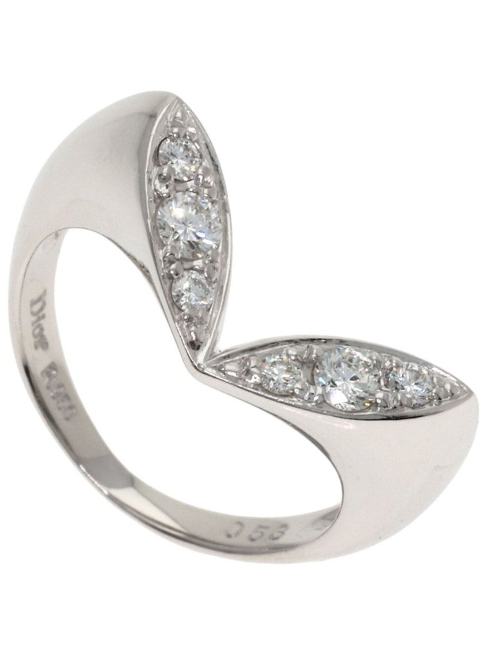 Dior Diamond Ring Silver
